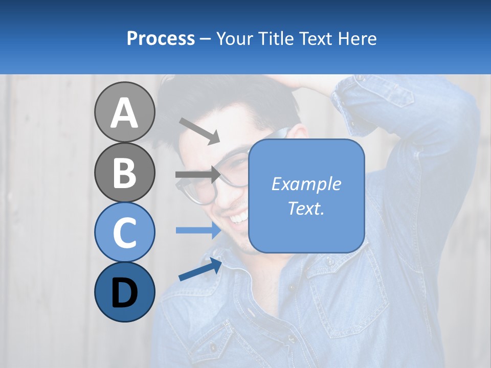 A Man Wearing Glasses And A Denim Shirt PowerPoint Template