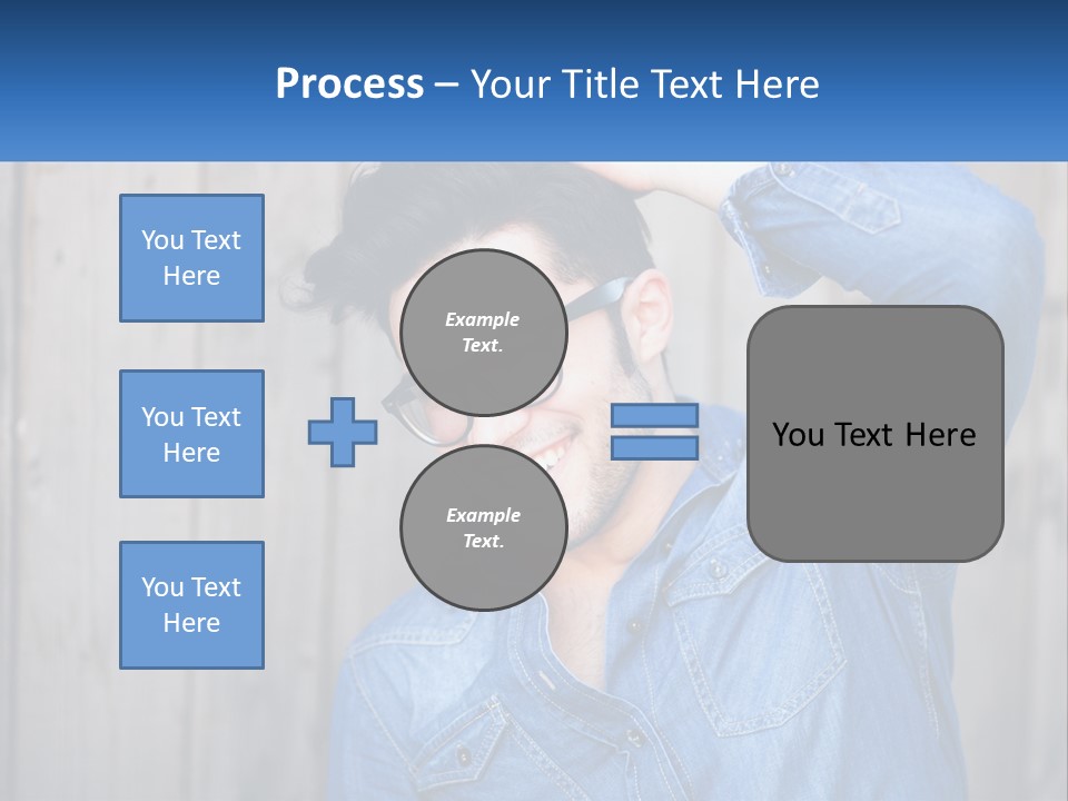 A Man Wearing Glasses And A Denim Shirt PowerPoint Template