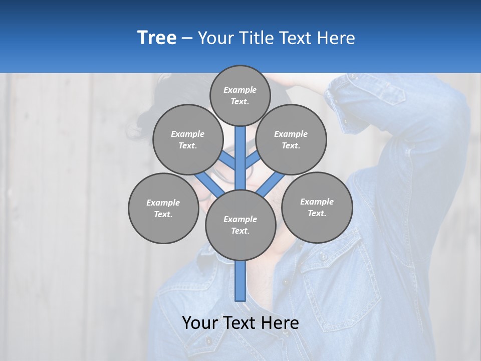 A Man Wearing Glasses And A Denim Shirt PowerPoint Template