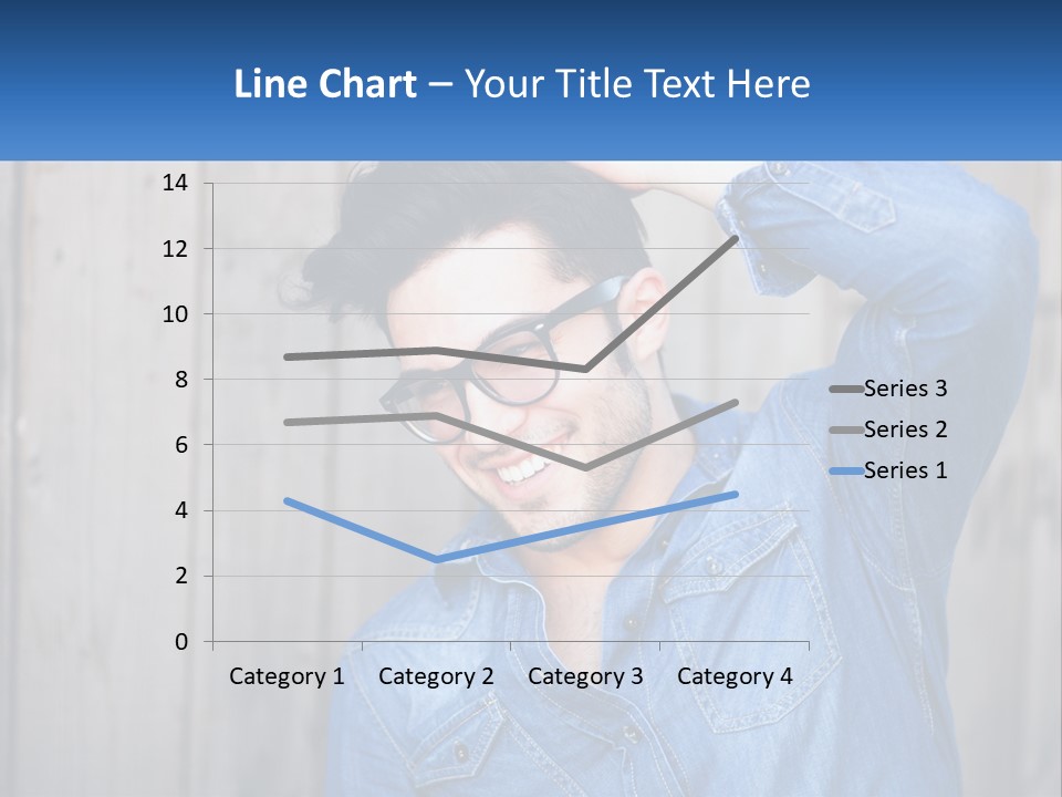 A Man Wearing Glasses And A Denim Shirt PowerPoint Template