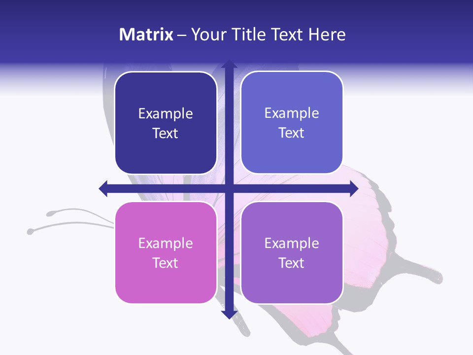 A Pink Butterfly With Purple Wings On A White Background PowerPoint Template
