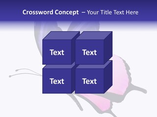 A Pink Butterfly With Purple Wings On A White Background PowerPoint Template