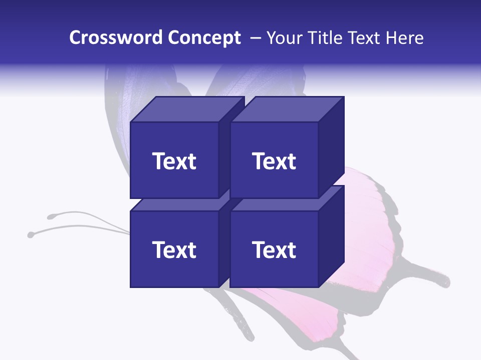 A Pink Butterfly With Purple Wings On A White Background PowerPoint Template