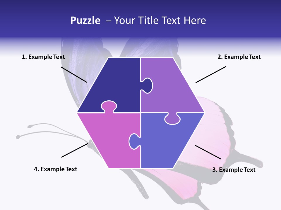 A Pink Butterfly With Purple Wings On A White Background PowerPoint Template