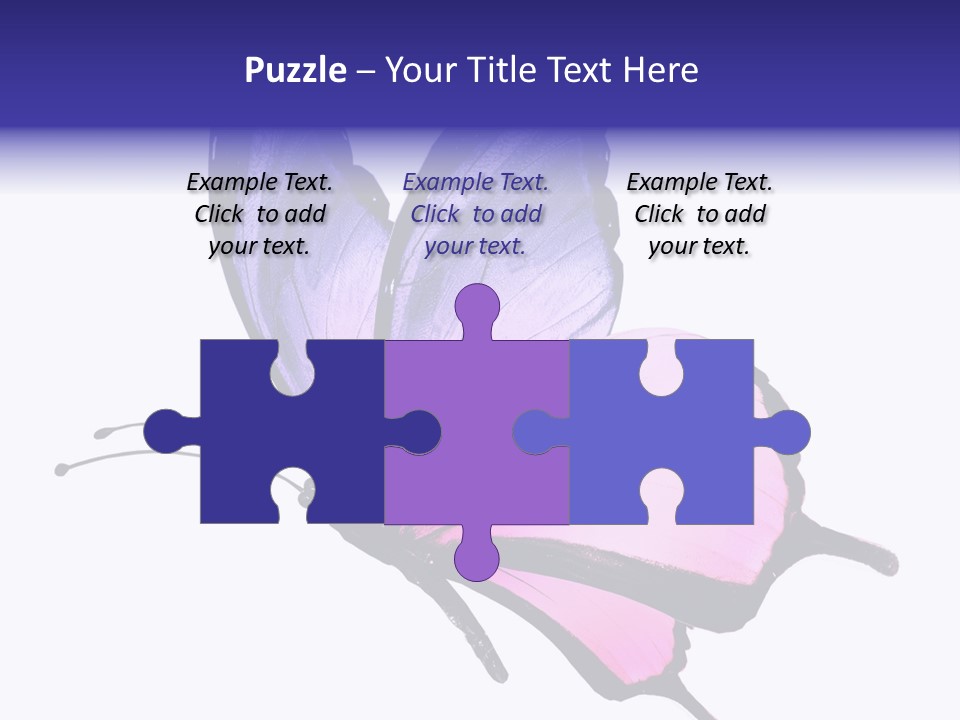 A Pink Butterfly With Purple Wings On A White Background PowerPoint Template