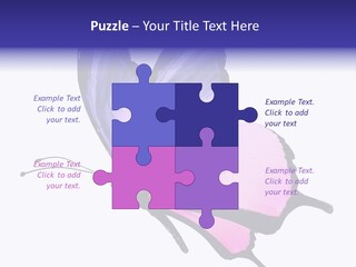 A Pink Butterfly With Purple Wings On A White Background PowerPoint Template