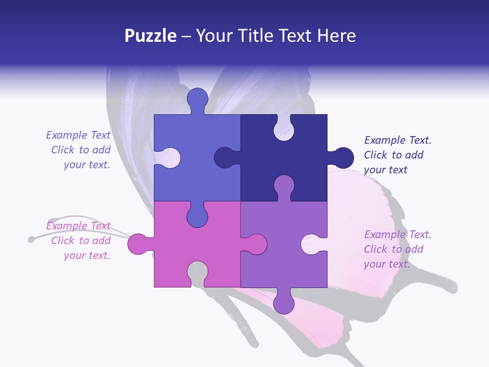 A Pink Butterfly With Purple Wings On A White Background PowerPoint Template