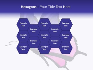 A Pink Butterfly With Purple Wings On A White Background PowerPoint Template