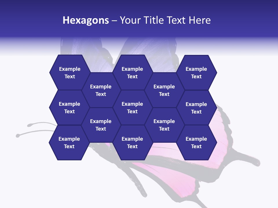 A Pink Butterfly With Purple Wings On A White Background PowerPoint Template