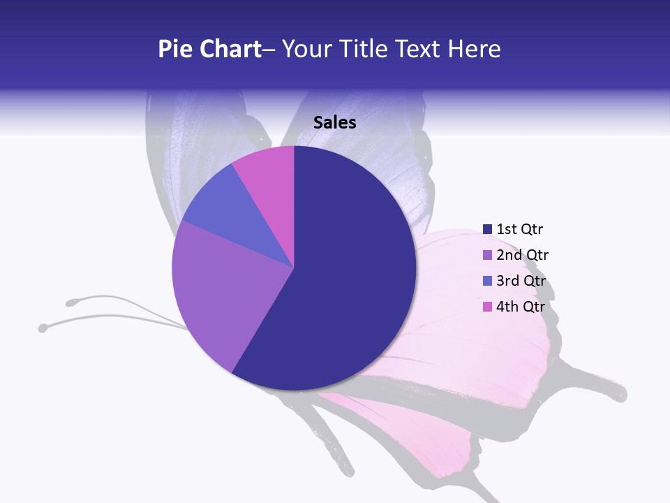 A Pink Butterfly With Purple Wings On A White Background PowerPoint Template