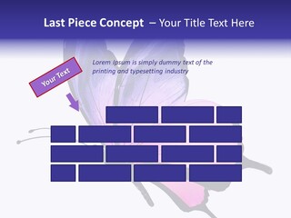 A Pink Butterfly With Purple Wings On A White Background PowerPoint Template