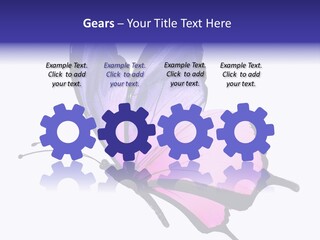 A Pink Butterfly With Purple Wings On A White Background PowerPoint Template