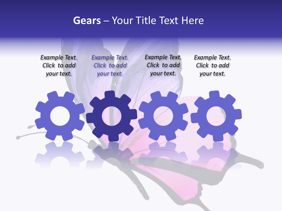 A Pink Butterfly With Purple Wings On A White Background PowerPoint Template