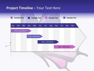 A Pink Butterfly With Purple Wings On A White Background PowerPoint Template