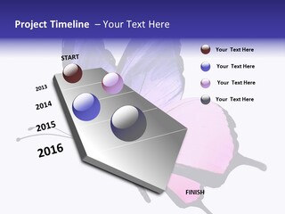 A Pink Butterfly With Purple Wings On A White Background PowerPoint Template