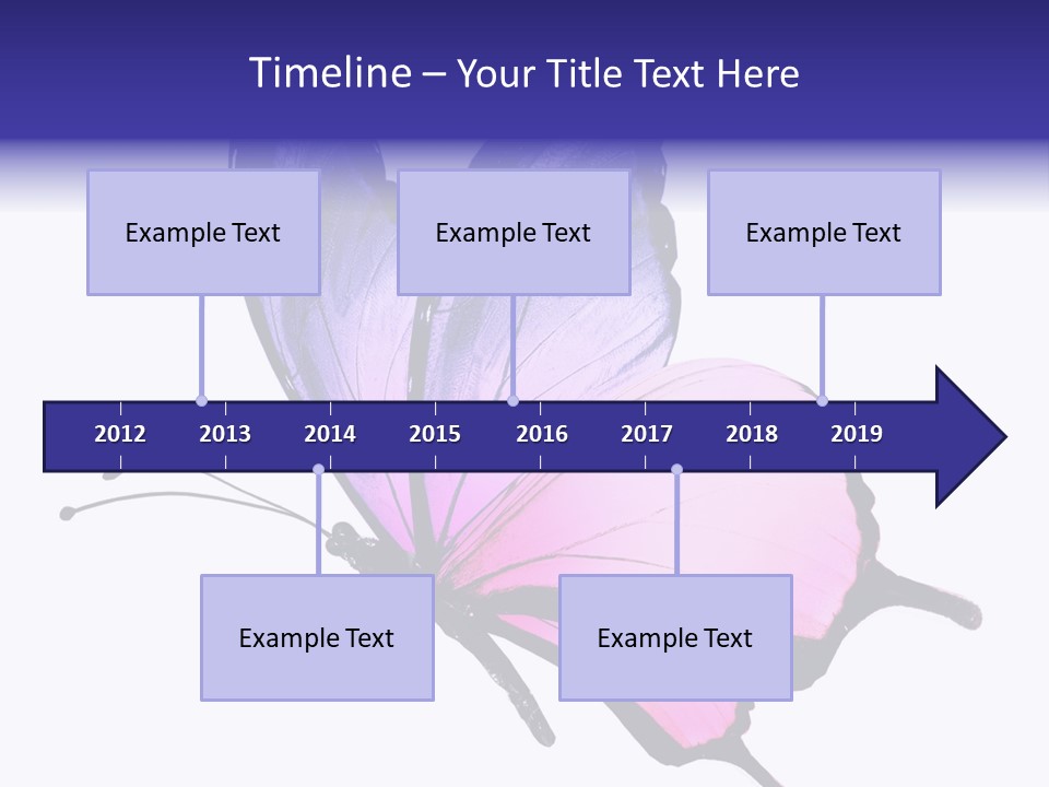 A Pink Butterfly With Purple Wings On A White Background PowerPoint Template