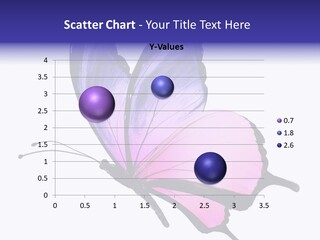 A Pink Butterfly With Purple Wings On A White Background PowerPoint Template