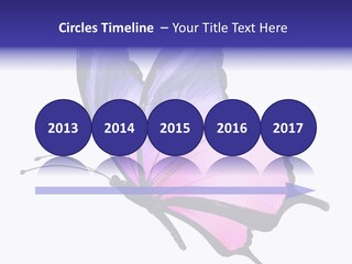 A Pink Butterfly With Purple Wings On A White Background PowerPoint Template