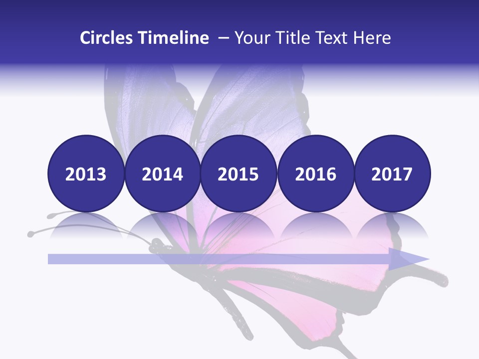 A Pink Butterfly With Purple Wings On A White Background PowerPoint Template