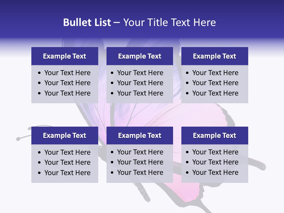 A Pink Butterfly With Purple Wings On A White Background PowerPoint Template