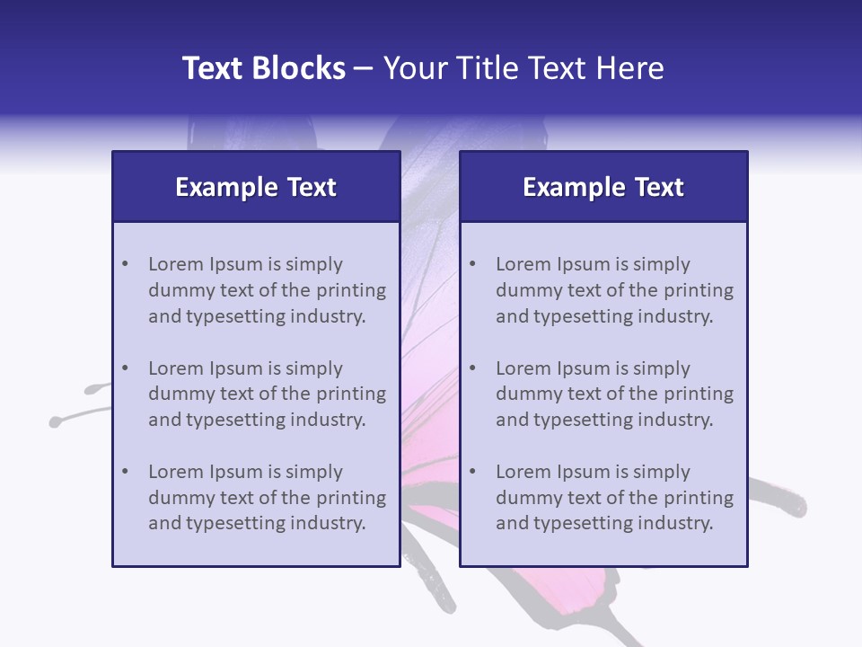 A Pink Butterfly With Purple Wings On A White Background PowerPoint Template