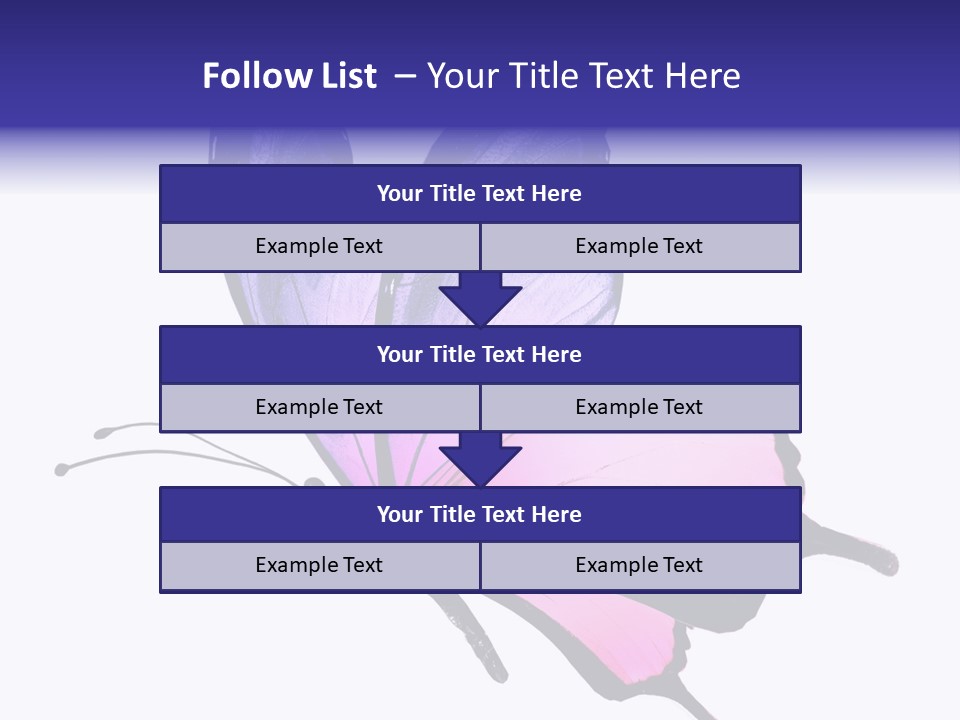 A Pink Butterfly With Purple Wings On A White Background PowerPoint Template