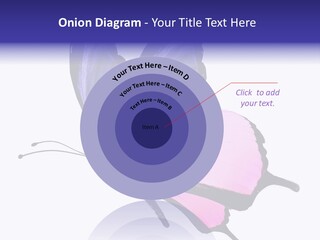 A Pink Butterfly With Purple Wings On A White Background PowerPoint Template
