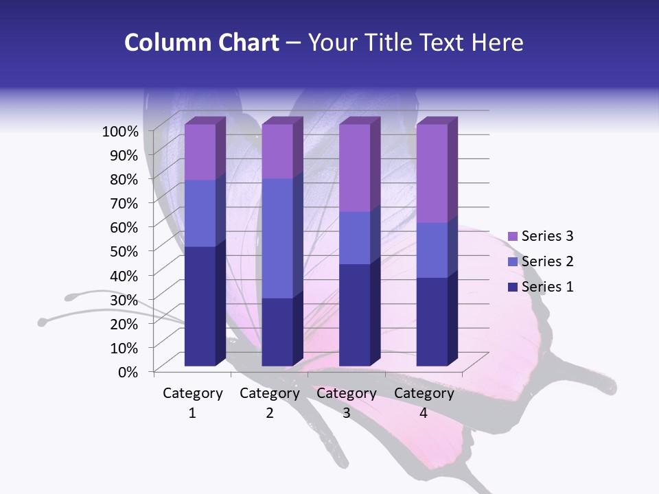 A Pink Butterfly With Purple Wings On A White Background PowerPoint Template