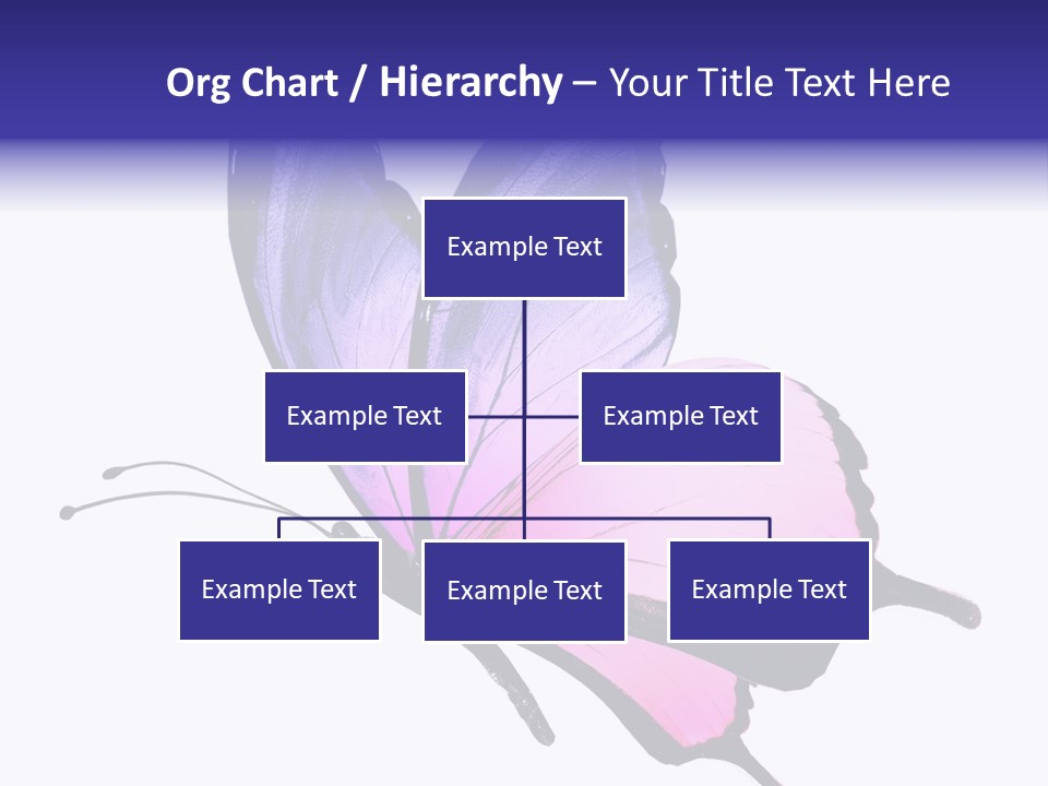 A Pink Butterfly With Purple Wings On A White Background PowerPoint Template