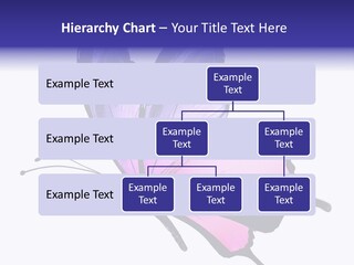 A Pink Butterfly With Purple Wings On A White Background PowerPoint Template