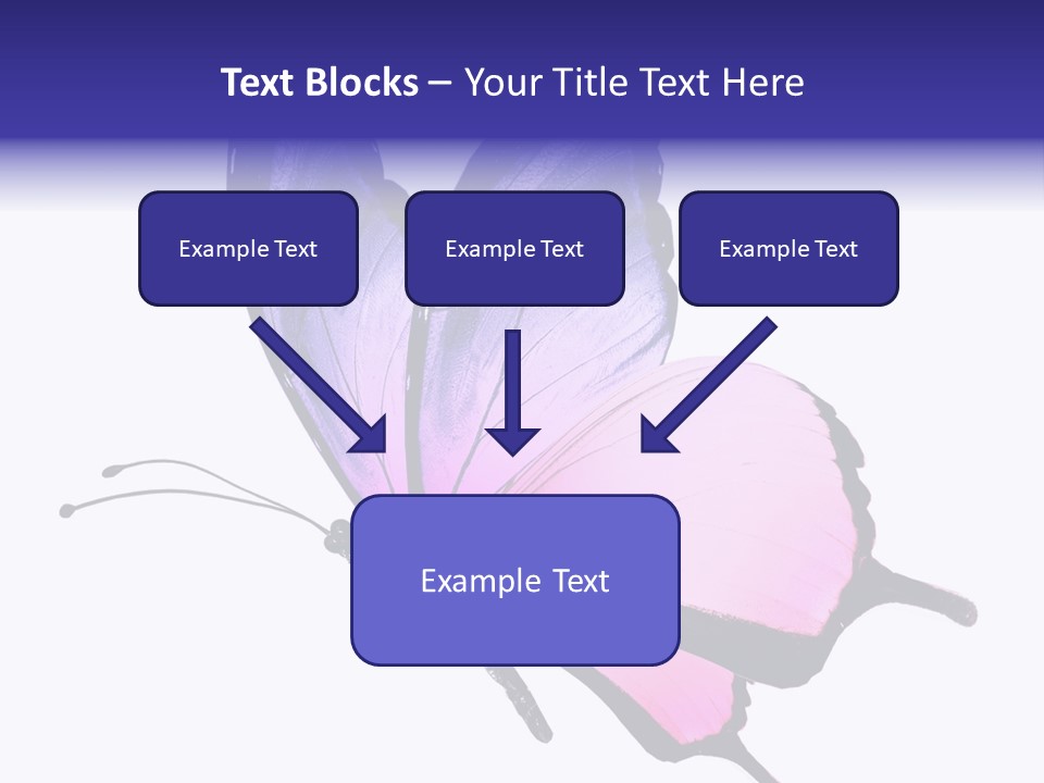 A Pink Butterfly With Purple Wings On A White Background PowerPoint Template