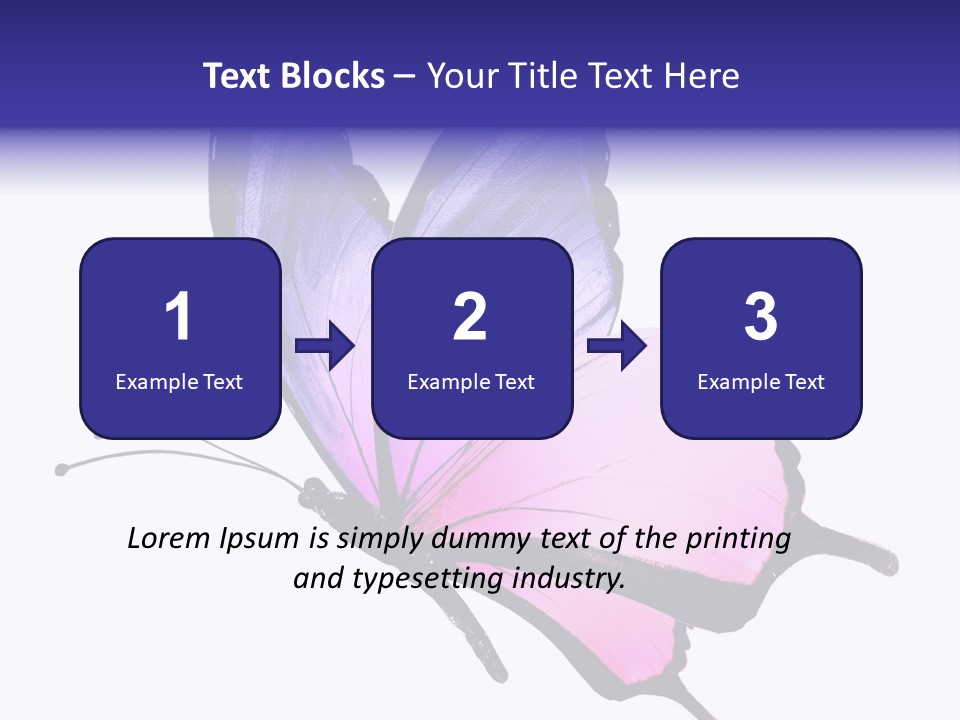 A Pink Butterfly With Purple Wings On A White Background PowerPoint Template