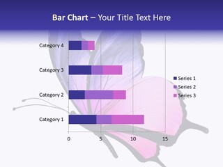 A Pink Butterfly With Purple Wings On A White Background PowerPoint Template