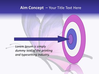 A Pink Butterfly With Purple Wings On A White Background PowerPoint Template