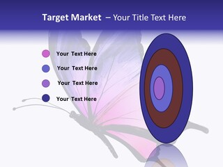 A Pink Butterfly With Purple Wings On A White Background PowerPoint Template