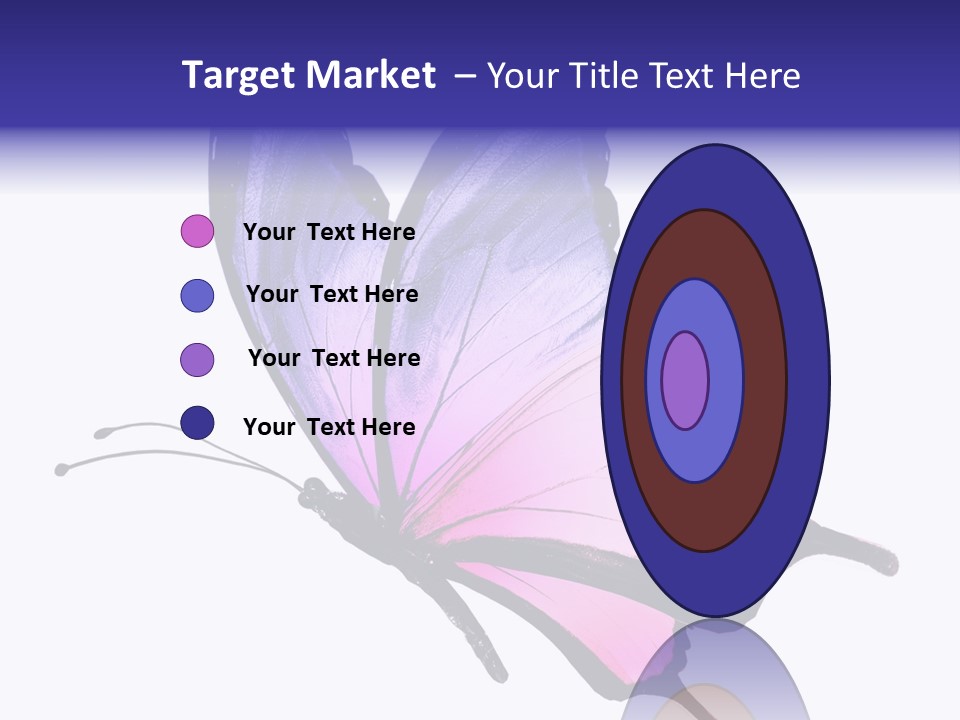 A Pink Butterfly With Purple Wings On A White Background PowerPoint Template