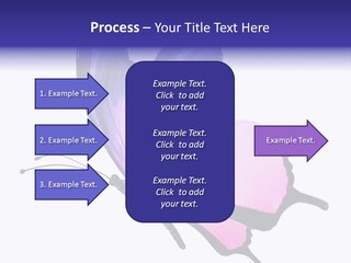 A Pink Butterfly With Purple Wings On A White Background PowerPoint Template