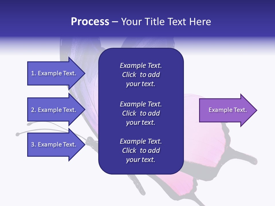 A Pink Butterfly With Purple Wings On A White Background PowerPoint Template
