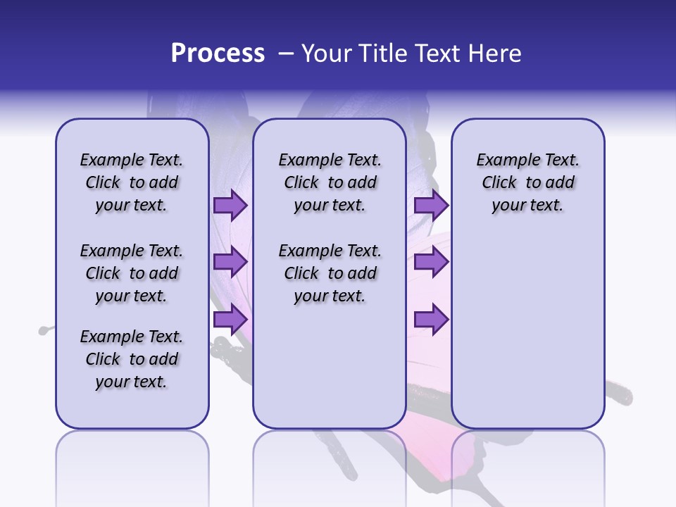 A Pink Butterfly With Purple Wings On A White Background PowerPoint Template