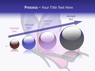 A Pink Butterfly With Purple Wings On A White Background PowerPoint Template