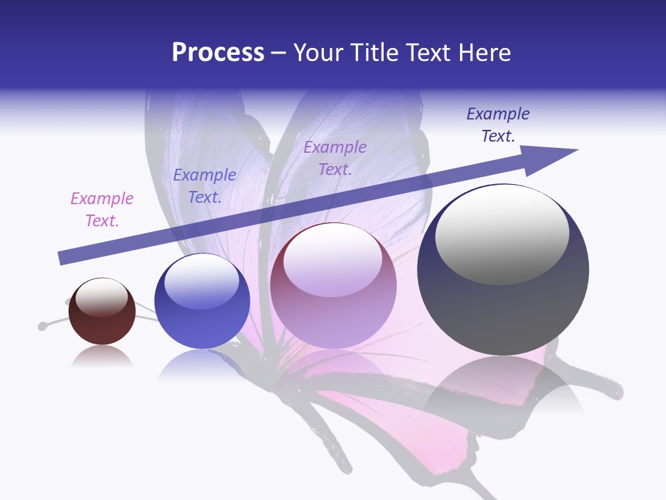 A Pink Butterfly With Purple Wings On A White Background PowerPoint Template