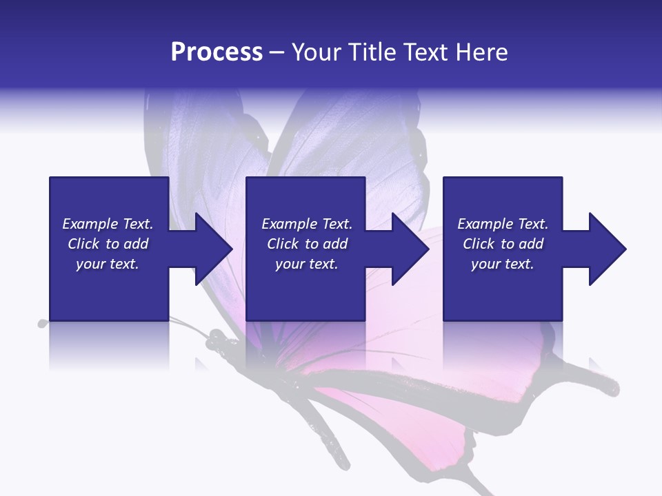 A Pink Butterfly With Purple Wings On A White Background PowerPoint Template