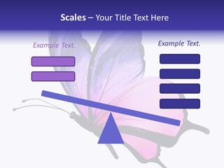 A Pink Butterfly With Purple Wings On A White Background PowerPoint Template