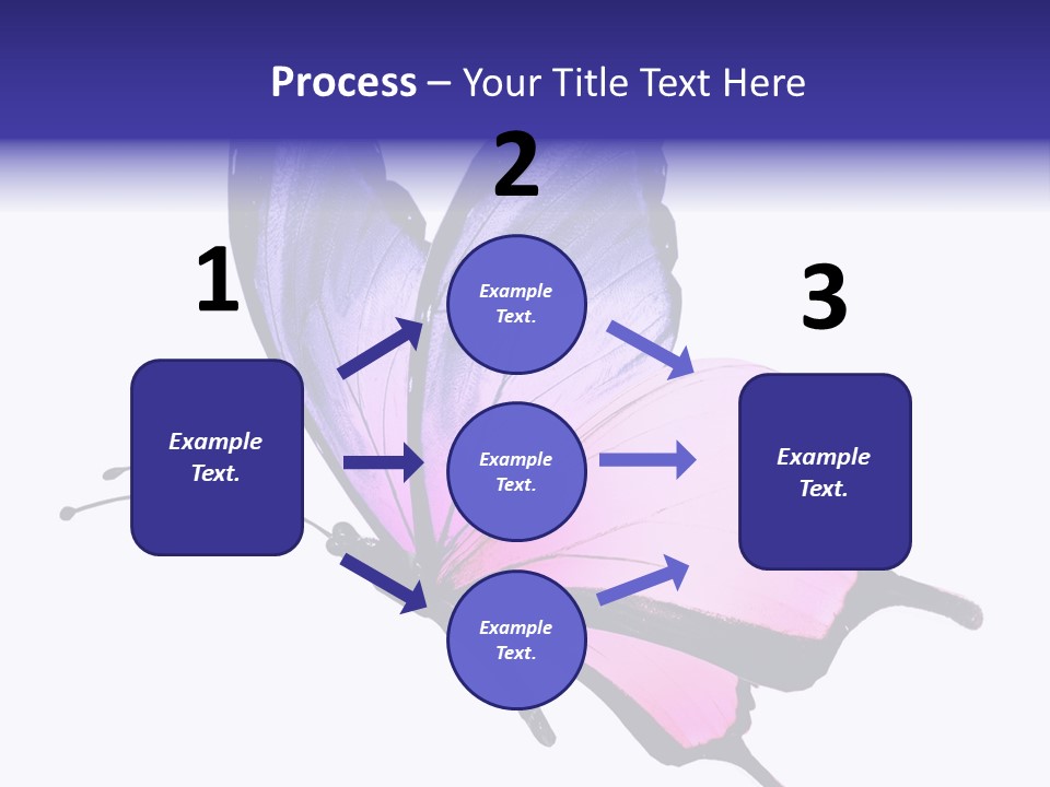 A Pink Butterfly With Purple Wings On A White Background PowerPoint Template