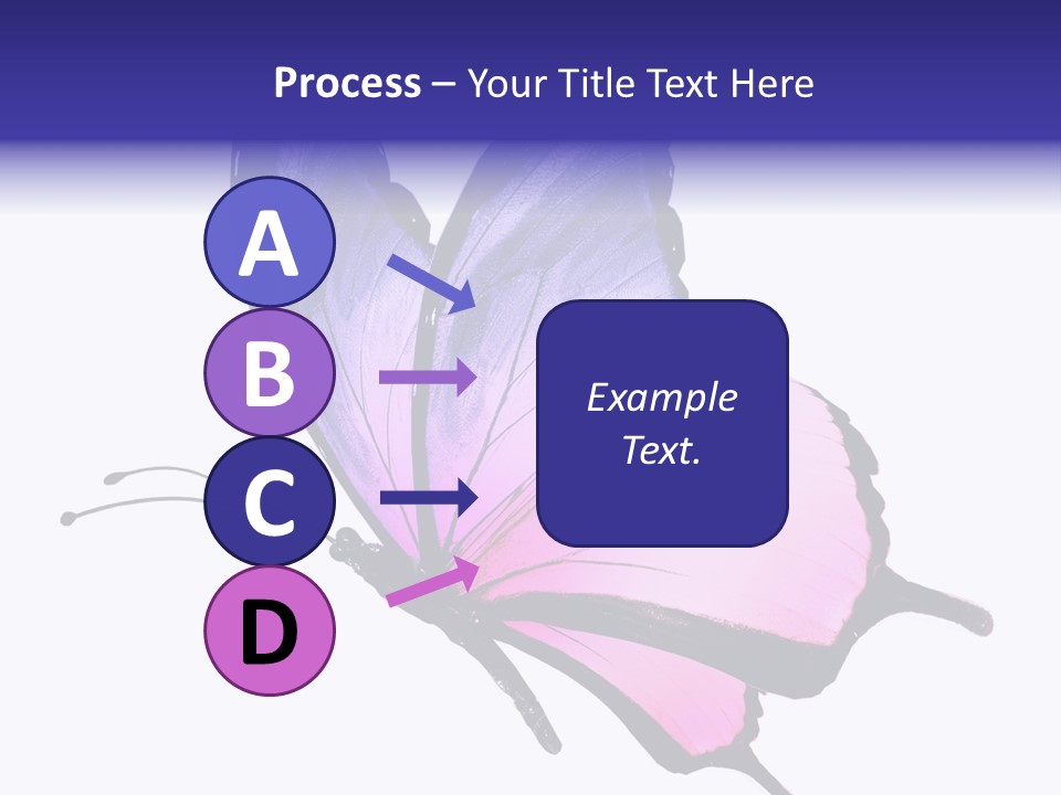 A Pink Butterfly With Purple Wings On A White Background PowerPoint Template