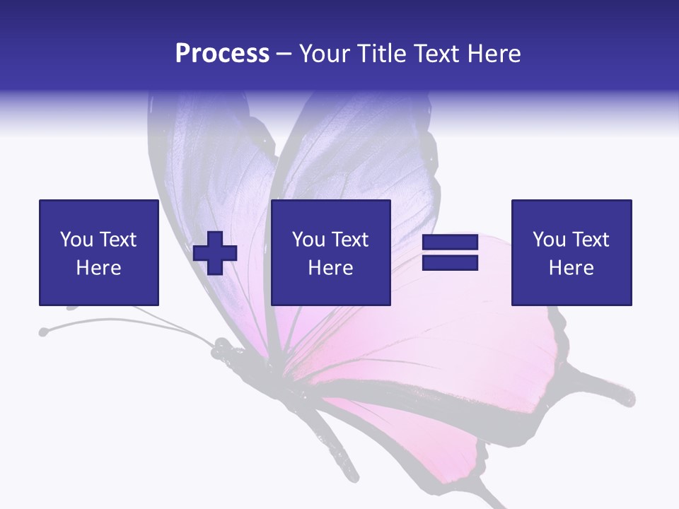 A Pink Butterfly With Purple Wings On A White Background PowerPoint Template