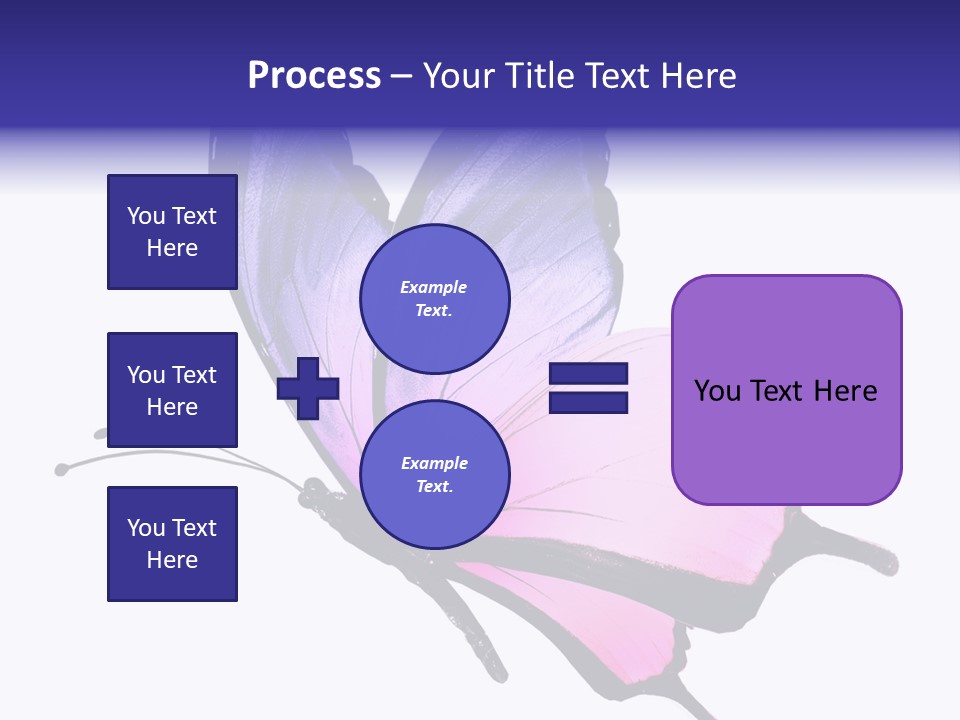 A Pink Butterfly With Purple Wings On A White Background PowerPoint Template