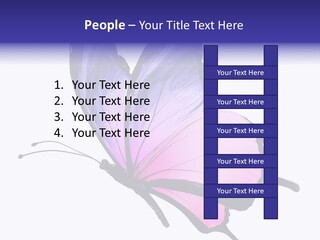 A Pink Butterfly With Purple Wings On A White Background PowerPoint Template