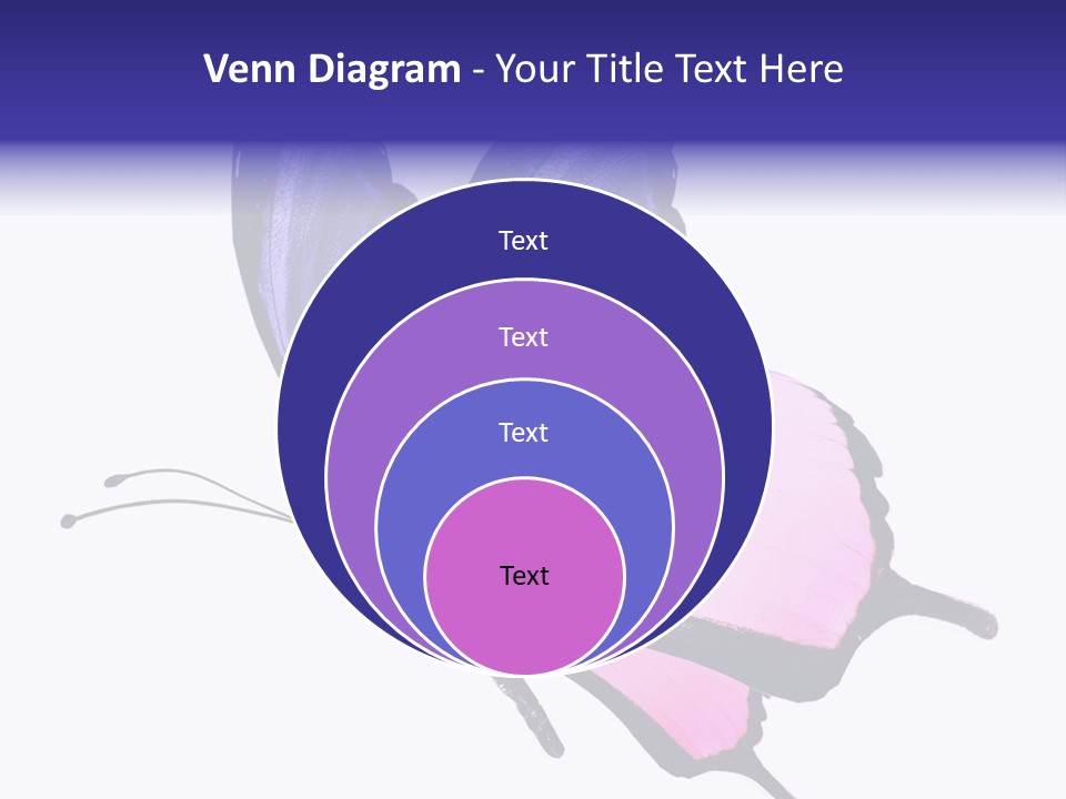 A Pink Butterfly With Purple Wings On A White Background PowerPoint Template