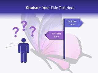 A Pink Butterfly With Purple Wings On A White Background PowerPoint Template